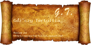 Géczy Tertullia névjegykártya